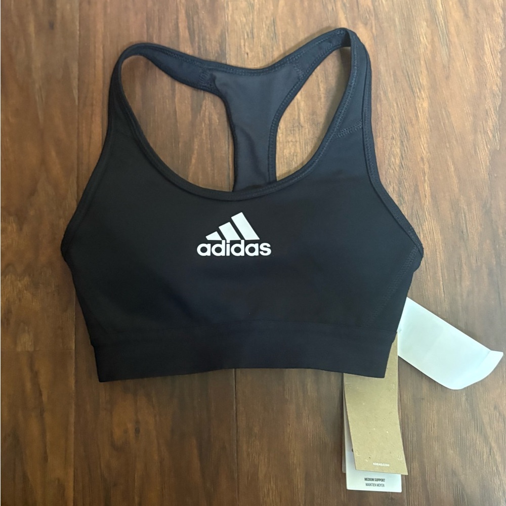 Adidas Black Racerback Sports Bra